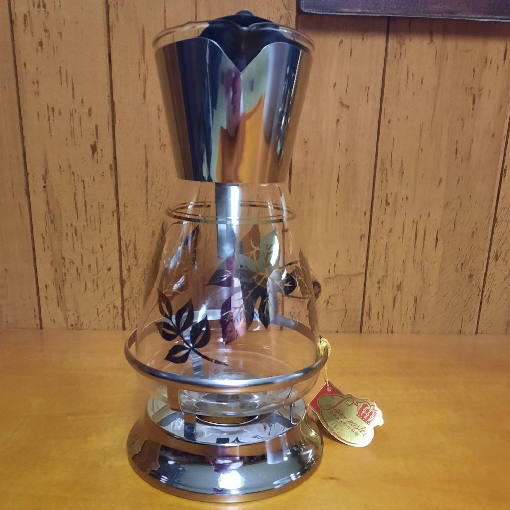 Vintage Colony Glass Coffee Pot with Original Warmer and Tag - Picture 4 of 8